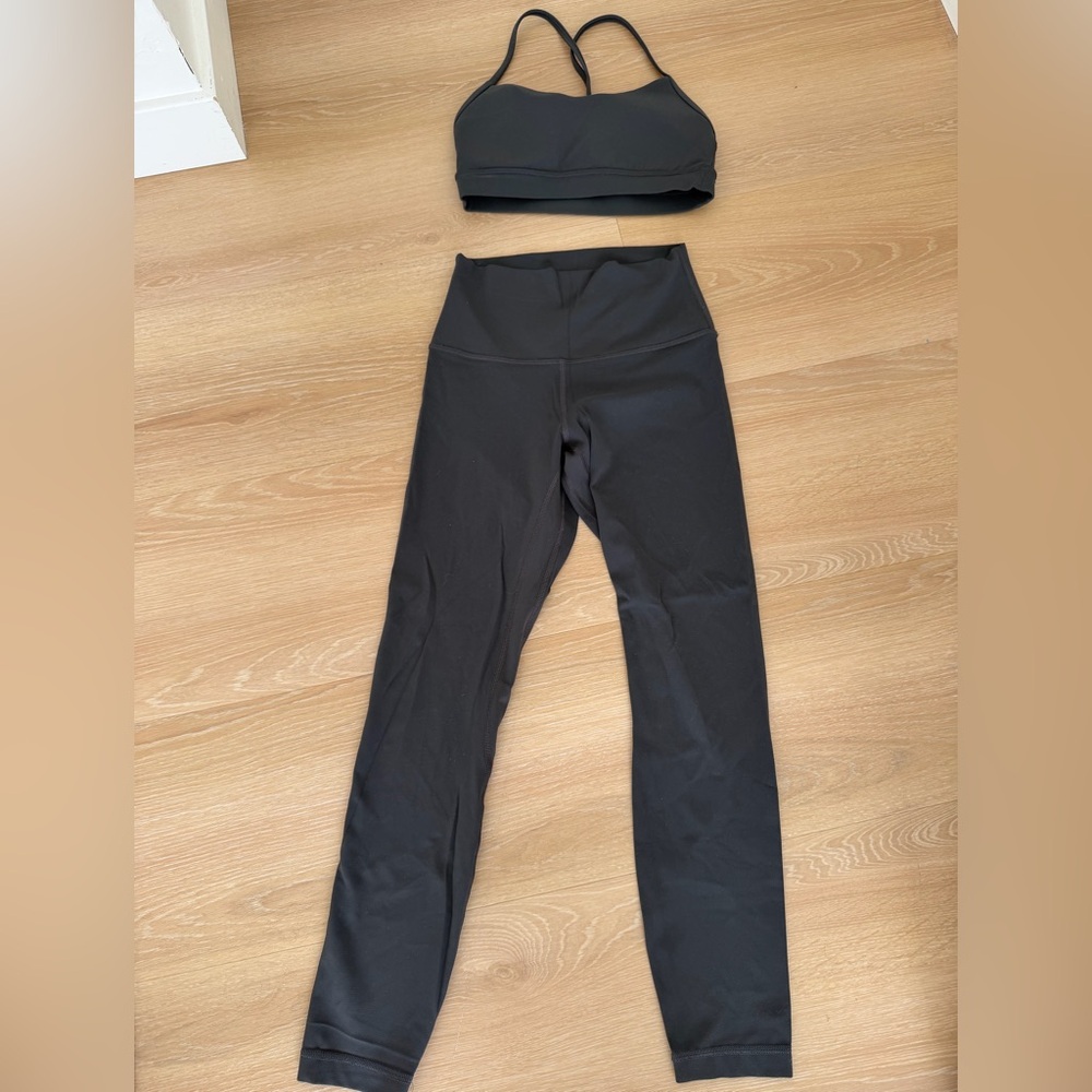 lululemon athletica dark grey Sports Bra and legging